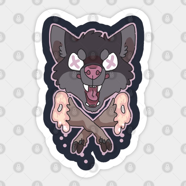Wolf & Crossbones Sticker by goccart